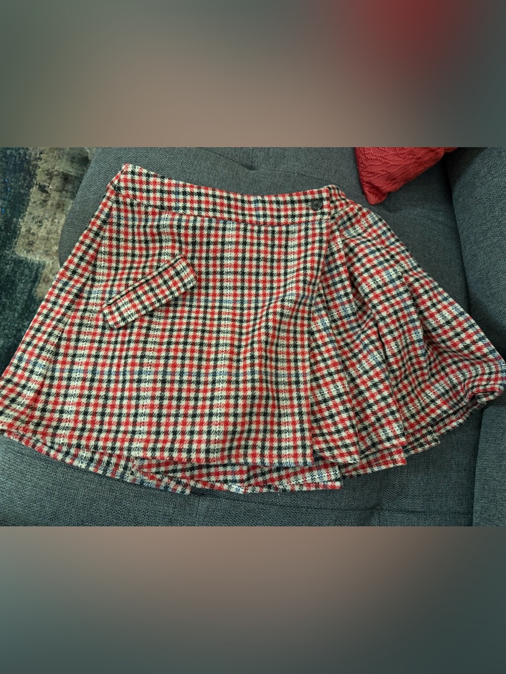 Rails Red Plaid Circle Skirt